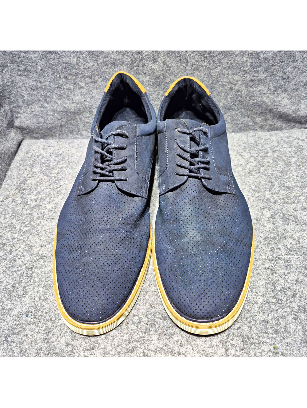 Aldo lace-up dress shoes round toe rubber sole Men's 13 Blue